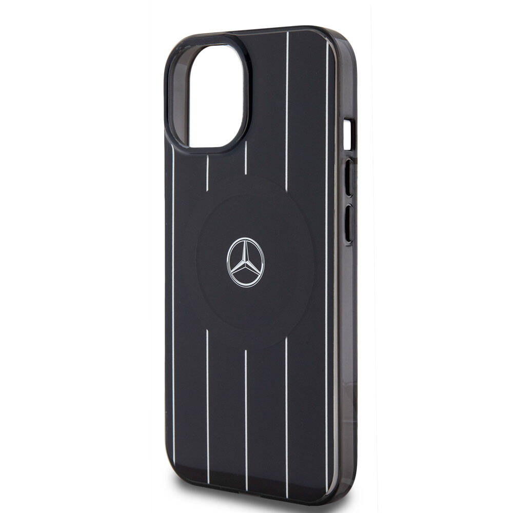 Mercedes Benz iPhone 15 Orjinal Lisanslı M-safe Şarj Özellikli Çift Katmanlı Paralel Çizgi Desenli Kılıf Mercedes Benz iPhone 15 Orjinal Lisanslı M-safe Şarj Özellikli Çift Katmanlı Paralel Çizgi Desenli Kılıf